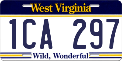 WV license plate 1CA297