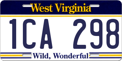 WV license plate 1CA298