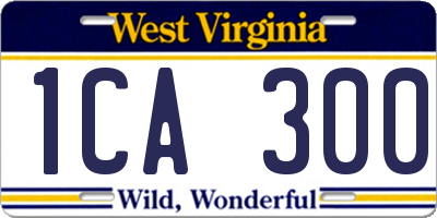 WV license plate 1CA300