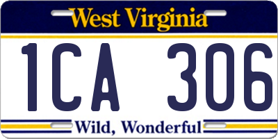 WV license plate 1CA306