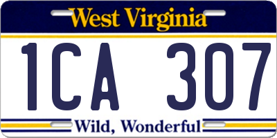 WV license plate 1CA307