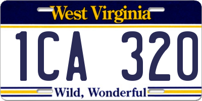 WV license plate 1CA320
