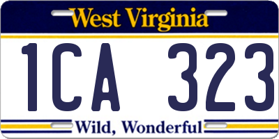 WV license plate 1CA323