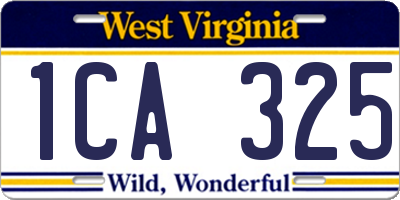 WV license plate 1CA325