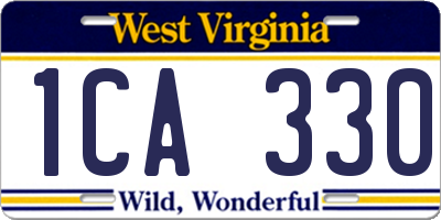 WV license plate 1CA330