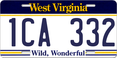 WV license plate 1CA332