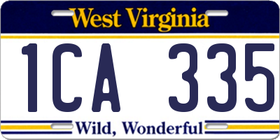 WV license plate 1CA335