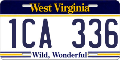 WV license plate 1CA336