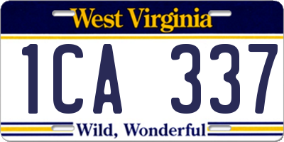 WV license plate 1CA337