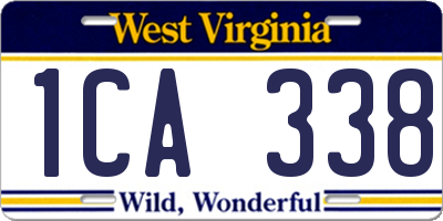 WV license plate 1CA338