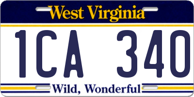 WV license plate 1CA340