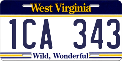 WV license plate 1CA343