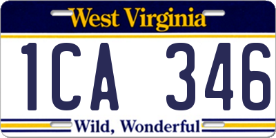 WV license plate 1CA346