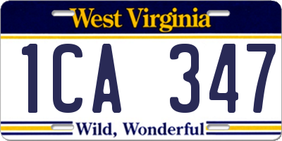 WV license plate 1CA347