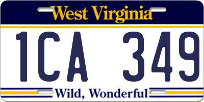WV license plate 1CA349