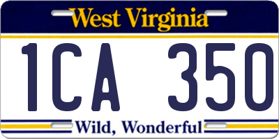 WV license plate 1CA350