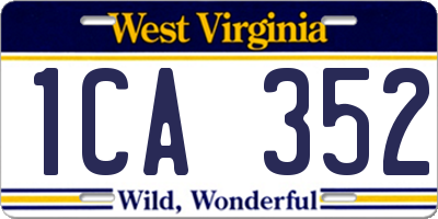 WV license plate 1CA352