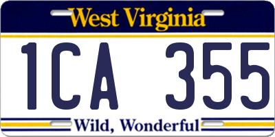 WV license plate 1CA355
