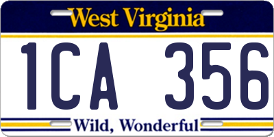 WV license plate 1CA356