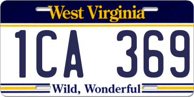 WV license plate 1CA369