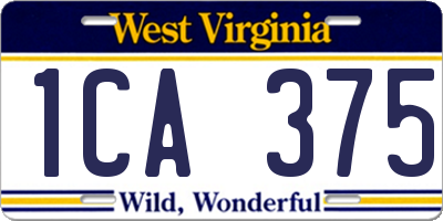 WV license plate 1CA375