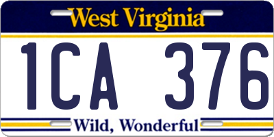 WV license plate 1CA376
