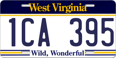 WV license plate 1CA395