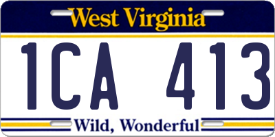 WV license plate 1CA413