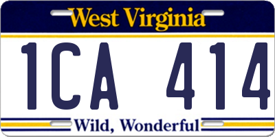 WV license plate 1CA414