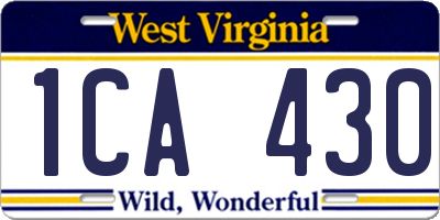 WV license plate 1CA430