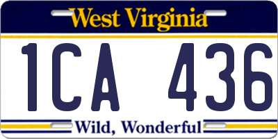 WV license plate 1CA436