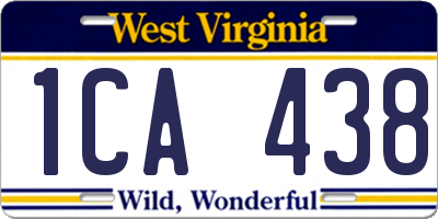 WV license plate 1CA438