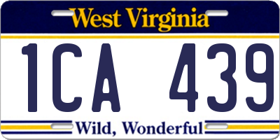 WV license plate 1CA439