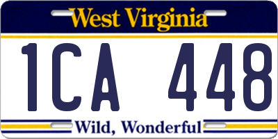 WV license plate 1CA448