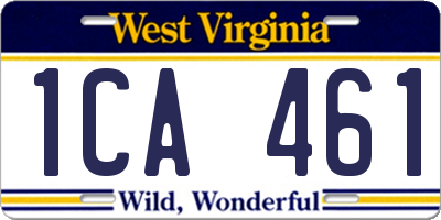 WV license plate 1CA461