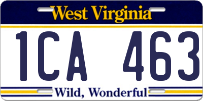 WV license plate 1CA463