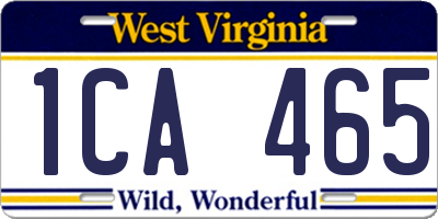 WV license plate 1CA465