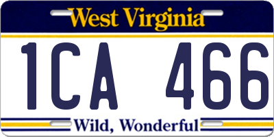 WV license plate 1CA466