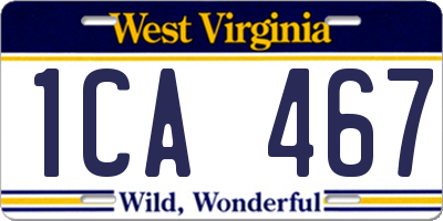 WV license plate 1CA467