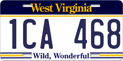 WV license plate 1CA468
