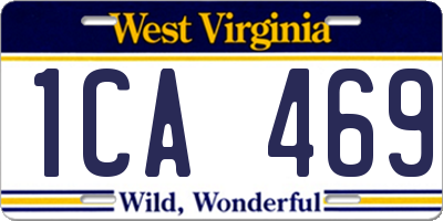 WV license plate 1CA469