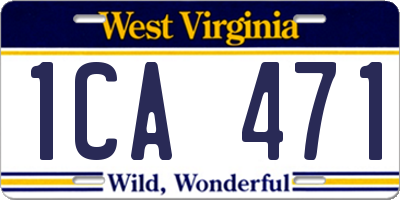 WV license plate 1CA471