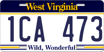 WV license plate 1CA473