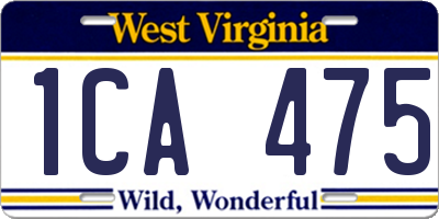 WV license plate 1CA475