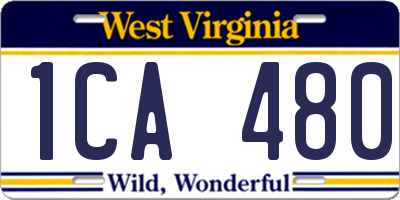 WV license plate 1CA480