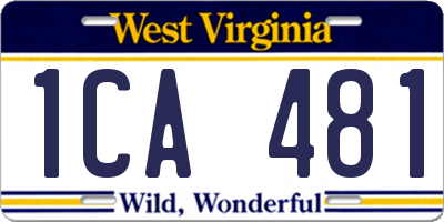 WV license plate 1CA481