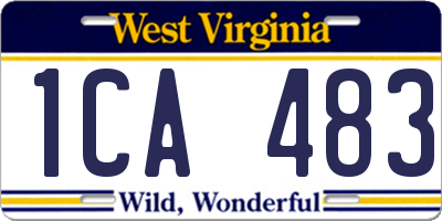 WV license plate 1CA483