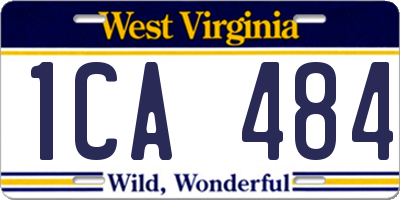 WV license plate 1CA484