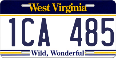 WV license plate 1CA485