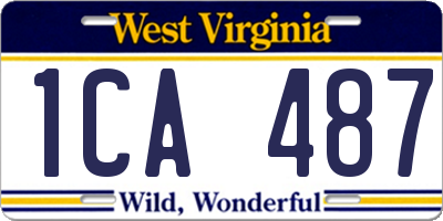 WV license plate 1CA487